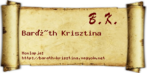 Baráth Krisztina névjegykártya